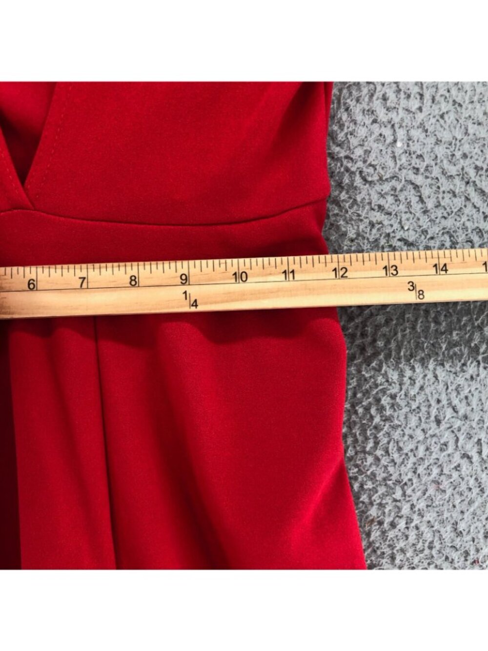 Nasty Gal Jumpsuit Womens 2 Red Plunging V Neck Wide Leg High Rise Stretch NWT - Picture 8 of 13